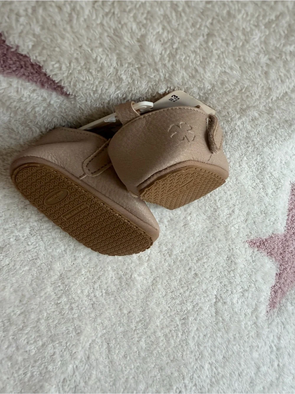 Lucky Brand Baby Girls Taupe Bow Mary Jane Shoes-NWT-6-9 mo